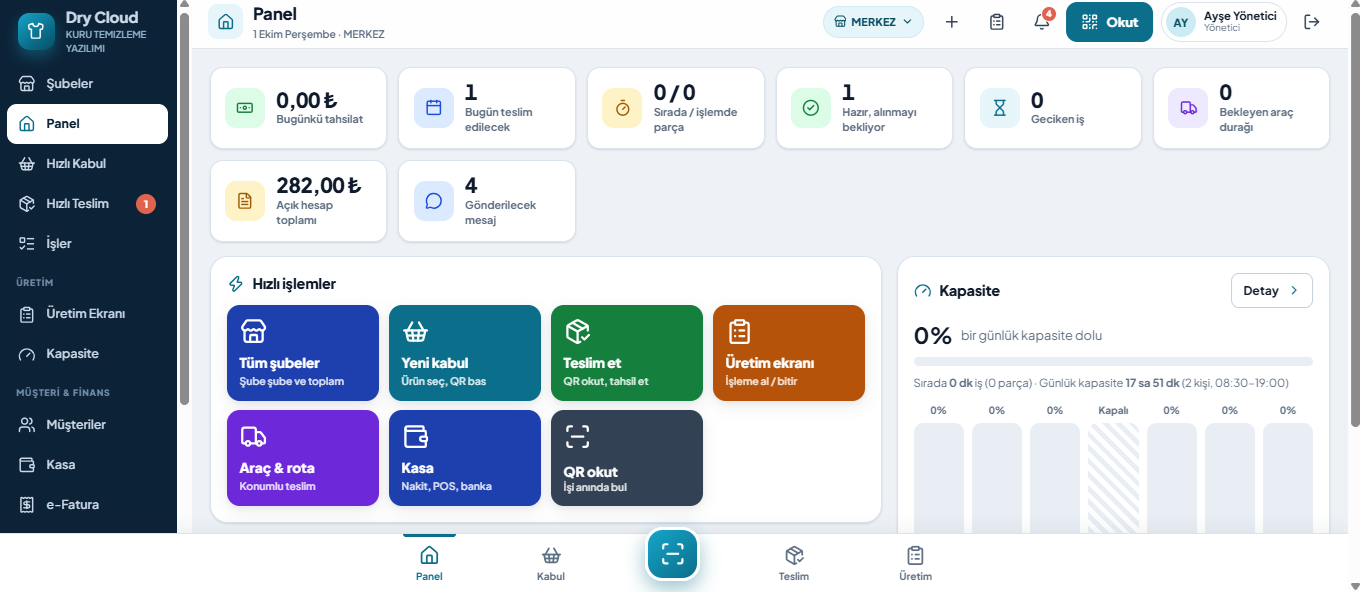 Dry Cloud Kuru Temizleme Programı Ekran Görüntüsü